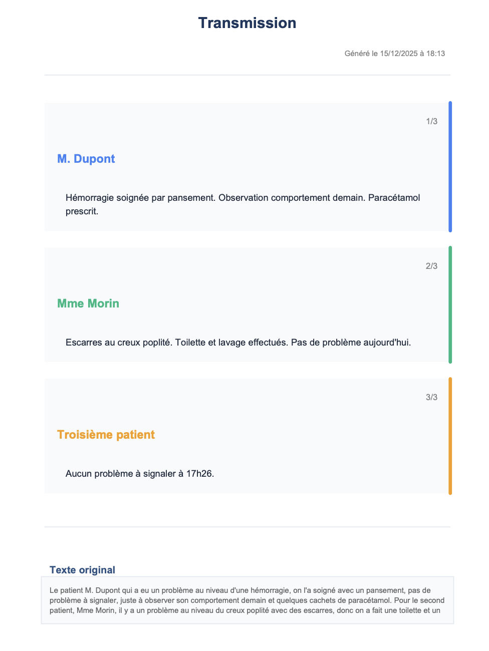 Aperçu du PDF généré par TransmiGo